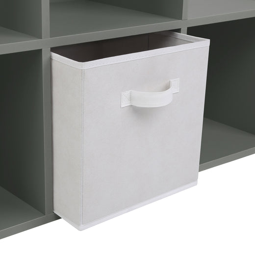Grey 6 Cube Step Storage Shelving Unit with Optional Baskets