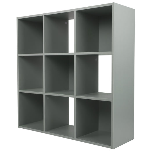 Grey 9 Cube Open Book Shelf Storage