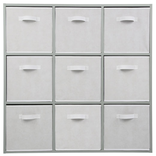 Grey 9 Cube Open Book Shelf Storage