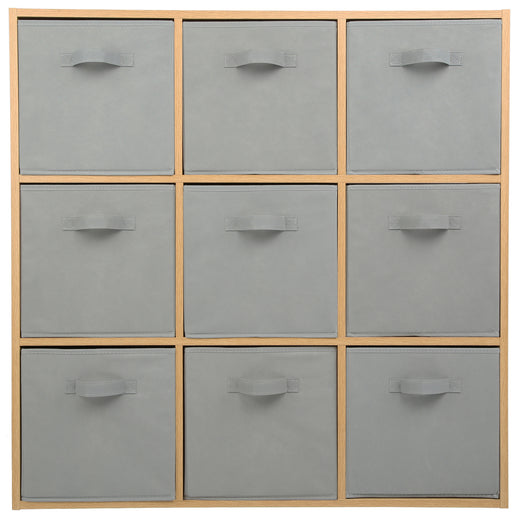 Oak 9 Cube Open Book Shelf Storage