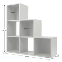 Thumbnail for White 6 Cube Step Storage Shelving Unit with Optional Baskets