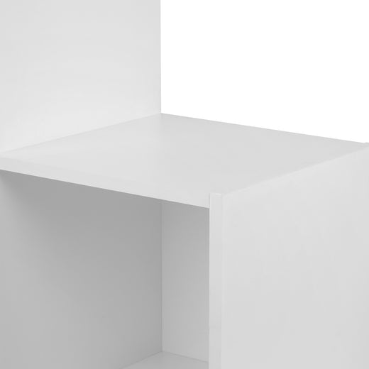 White 6 Cube Step Storage Shelving Unit with Optional Baskets