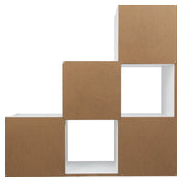 Thumbnail for White 6 Cube Step Storage Shelving Unit with Optional Baskets