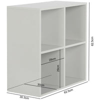 Thumbnail for Grey 4 Cube Open Book Shelf Storage Unit
