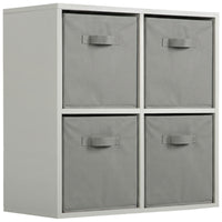 Thumbnail for Grey 4 Cube Open Book Shelf Storage Unit