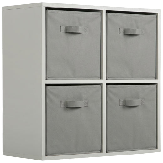 Grey 4 Cube Open Book Shelf Storage Unit