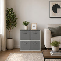 Thumbnail for Grey 4 Cube Open Book Shelf Storage Unit
