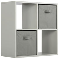 Thumbnail for Grey 4 Cube Open Book Shelf Storage Unit