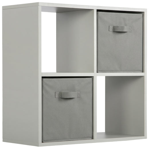 Grey 4 Cube Open Book Shelf Storage Unit