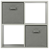 Thumbnail for Grey 4 Cube Open Book Shelf Storage Unit