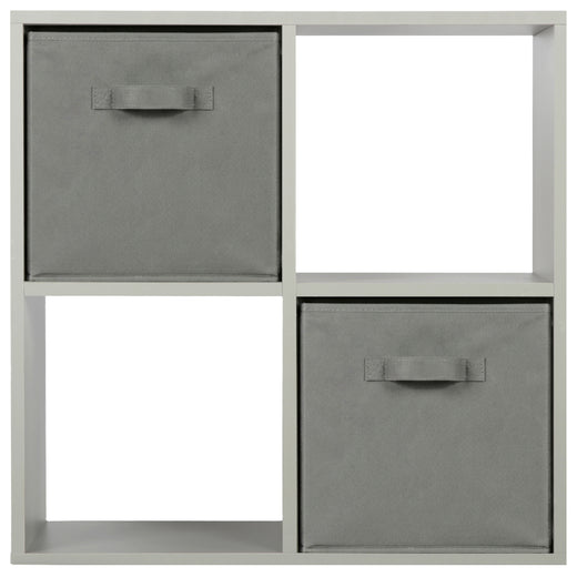 Grey 4 Cube Open Book Shelf Storage Unit