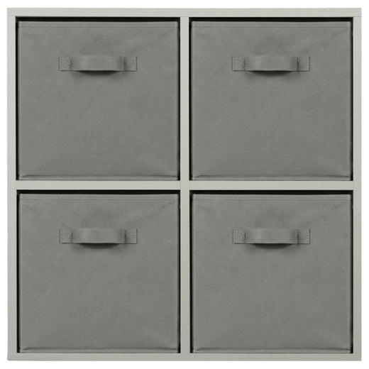 Grey 4 Cube Open Book Shelf Storage Unit