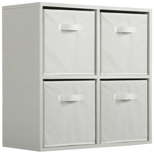 Grey 4 Cube Open Book Shelf Storage Unit