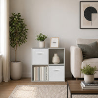 Thumbnail for Grey 4 Cube Open Book Shelf Storage Unit