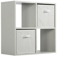 Thumbnail for Grey 4 Cube Open Book Shelf Storage Unit