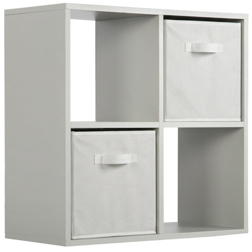 Grey 4 Cube Open Book Shelf Storage Unit