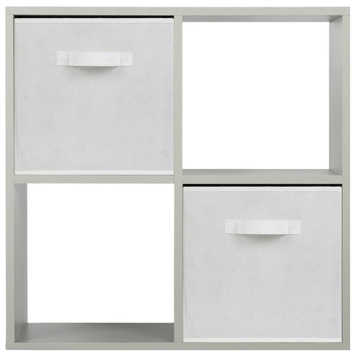 Grey 4 Cube Open Book Shelf Storage Unit