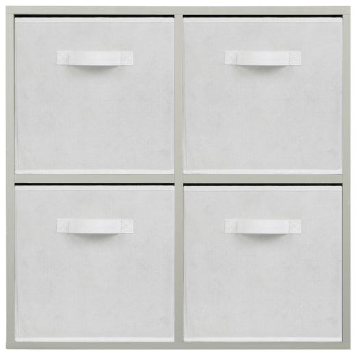 Grey 4 Cube Open Book Shelf Storage Unit