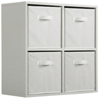 Thumbnail for Grey 4 Cube Open Book Shelf Storage Unit
