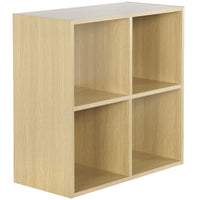 Thumbnail for Oak 4 Cube Open Book Shelf Storage Unit