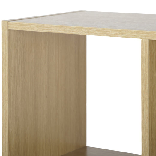 Oak 4 Cube Open Book Shelf Storage Unit