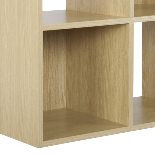 Oak 4 Cube Open Book Shelf Storage Unit