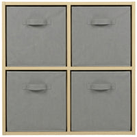 Thumbnail for Oak 4 Cube Open Book Shelf Storage Unit