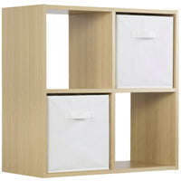 Thumbnail for Oak 4 Cube Open Book Shelf Storage Unit