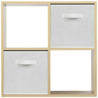 Thumbnail for Oak 4 Cube Open Book Shelf Storage Unit