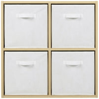 Thumbnail for Oak 4 Cube Open Book Shelf Storage Unit
