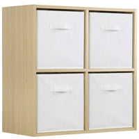Thumbnail for Oak 4 Cube Open Book Shelf Storage Unit