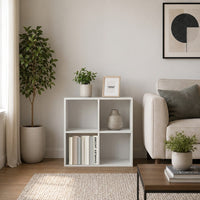Thumbnail for White 4 Cube Open Book Shelf Storage Unit
