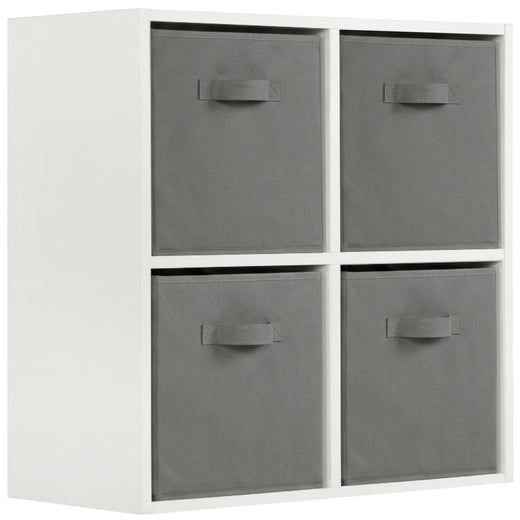 White 4 Cube Open Book Shelf Storage Unit