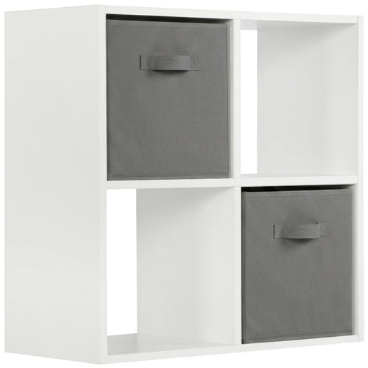 White 4 Cube Open Book Shelf Storage Unit