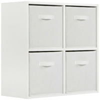Thumbnail for White 4 Cube Open Book Shelf Storage Unit
