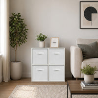 Thumbnail for White 4 Cube Open Book Shelf Storage Unit