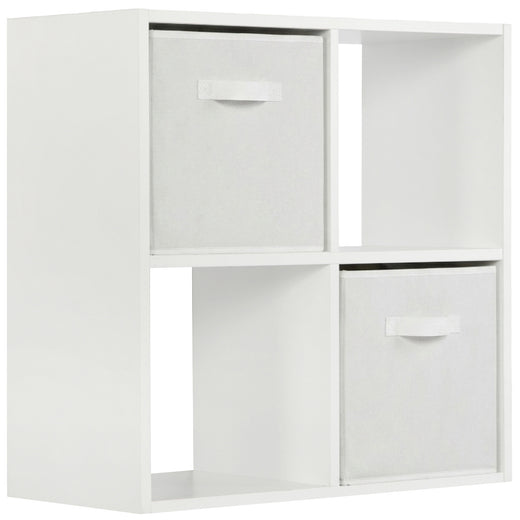 White 4 Cube Open Book Shelf Storage Unit