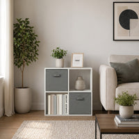 Thumbnail for White 4 Cube Open Book Shelf Storage Unit