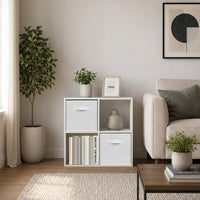 Thumbnail for White 4 Cube Open Book Shelf Storage Unit