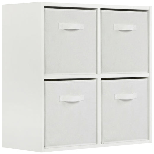 White 4 Cube Open Book Shelf Storage Unit
