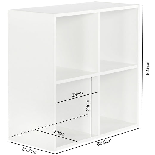 White 4 Cube Open Book Shelf Storage Unit
