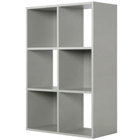 Thumbnail for Grey 6 Cube Open Book Shelf Storage Unit