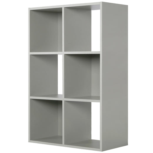 Grey 6 Cube Open Book Shelf Storage Unit