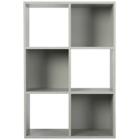 Thumbnail for Grey 6 Cube Open Book Shelf Storage Unit