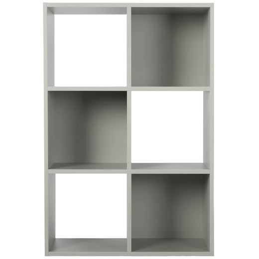 Grey 6 Cube Open Book Shelf Storage Unit