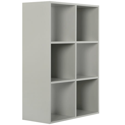 Grey 6 Cube Open Book Shelf Storage Unit