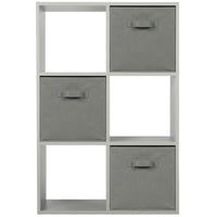 Thumbnail for Grey 6 Cube Open Book Shelf Storage Unit