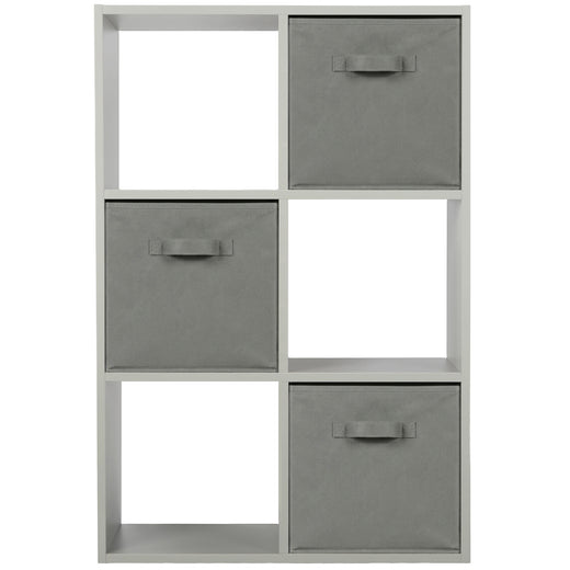 Grey 6 Cube Open Book Shelf Storage Unit
