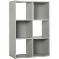 Thumbnail for Grey 6 Cube Open Book Shelf Storage Unit