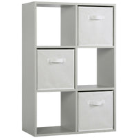Thumbnail for Grey 6 Cube Open Book Shelf Storage Unit